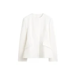 Totême Jacquard cotton jacket in Optic white - Jackets - Scandinavian Minimalist Luxury at Luxury Shoes 