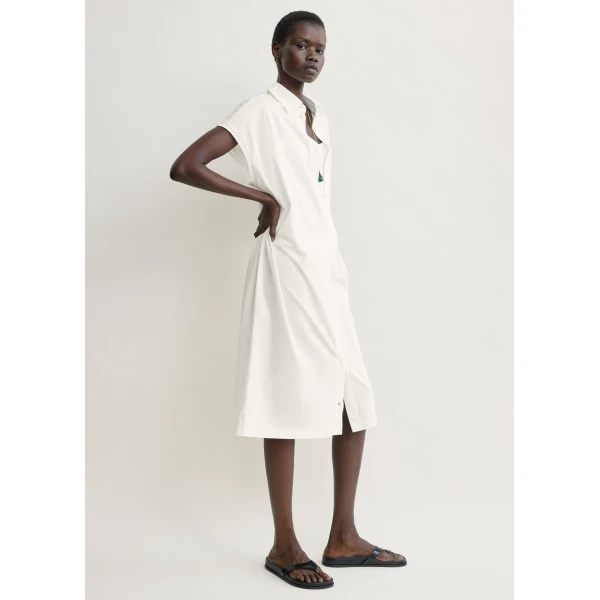 Totême Jersey shirtdress in Off-white - Dresses - Scandinavian Minimalist Luxury at Luxury Shoes 