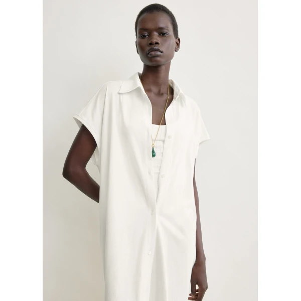 Totême Jersey shirtdress in Off-white - Dresses - Scandinavian Minimalist Luxury at Luxury Shoes 