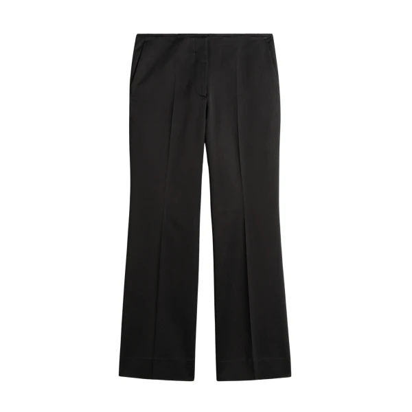 Totême Kick flare raw-edge trousers in Black - Pants - Scandinavian Minimalist Luxury at Luxury Shoes 