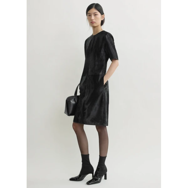 Totême Leather dress in Black - Dresses - Scandinavian Minimalist Luxury at Luxury Shoes 