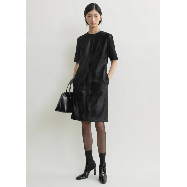 Totême Leather dress in Black - Dresses - Scandinavian Minimalist Luxury at Luxury Shoes 