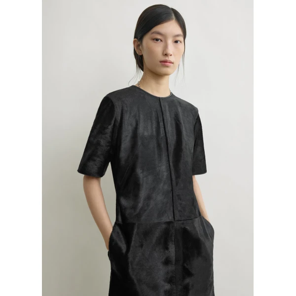 Totême Leather dress in Black - Dresses - Scandinavian Minimalist Luxury at Luxury Shoes 