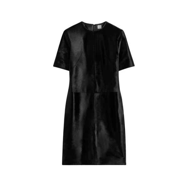 Totême Leather dress in Black - Dresses - Scandinavian Minimalist Luxury at Luxury Shoes 