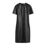 Totême Leather tee dress in Black - Dresses - Scandinavian Minimalist Luxury at Luxury Shoes 