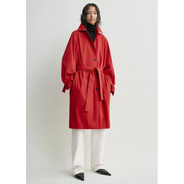 Totême Light spring trench in Poppy - Coats - Scandinavian Minimalist Luxury at Luxury Shoes 