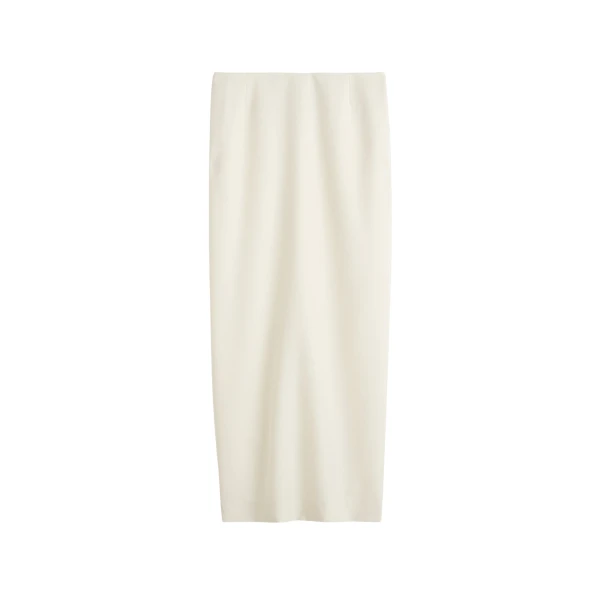 Totême Light wool skirt in Ecru - Skirts - Scandinavian Minimalist Luxury at Luxury Shoes 