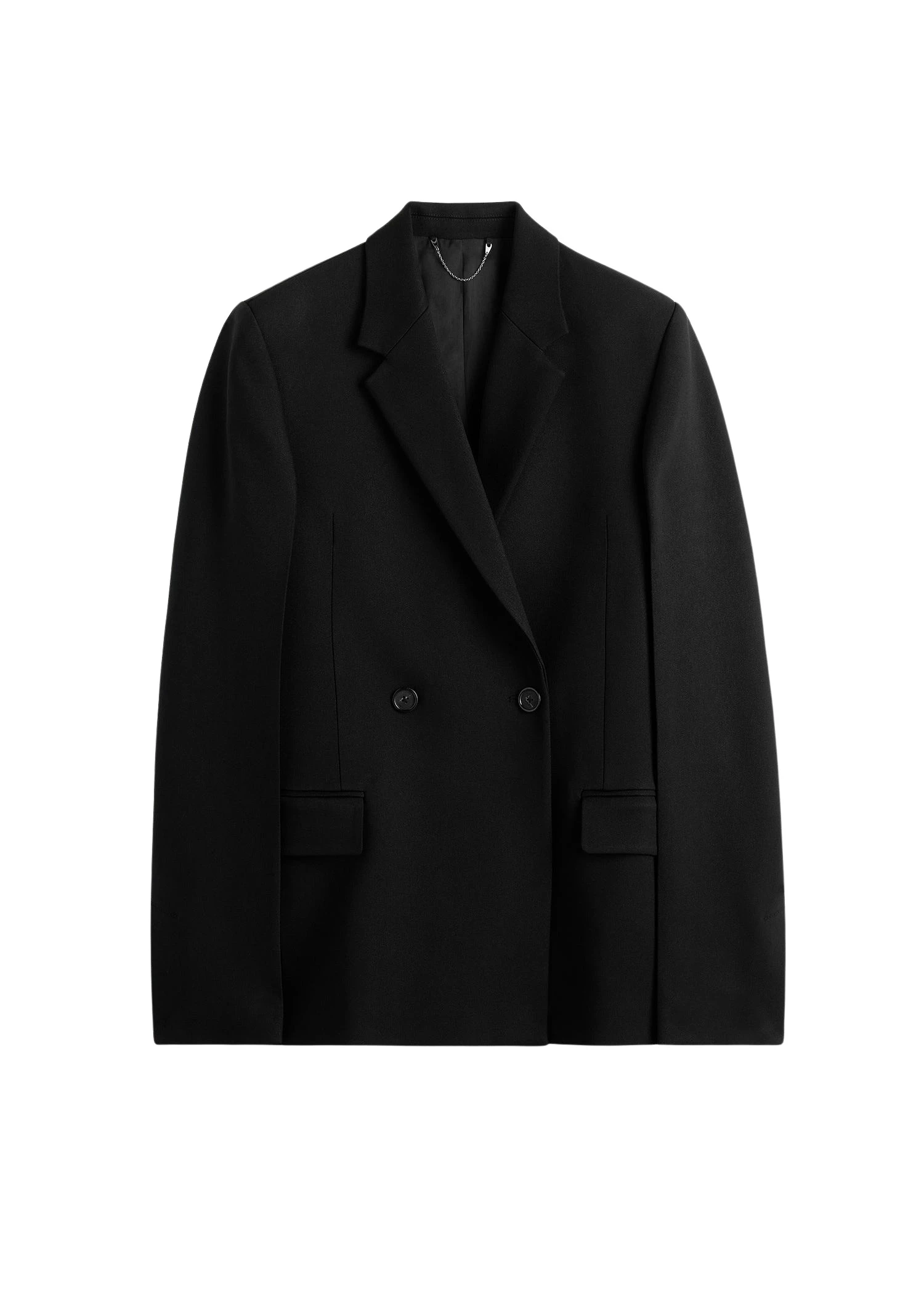 Toteme-Long-boxy-blazer-in-Black38882_nobg Totême Long boxy blazer in Black - Jackets - Scandinavian Minimalist Luxury at Luxury Shoes