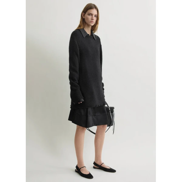 Totême Long open weave knit in Black - Knitwear - Scandinavian Minimalist Luxury at Luxury Shoes 