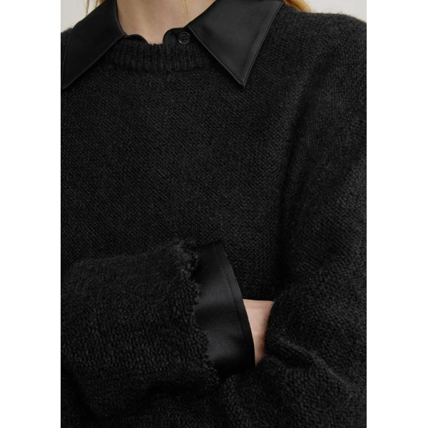 Totême Long open weave knit in Black - Knitwear - Scandinavian Minimalist Luxury at Luxury Shoes 