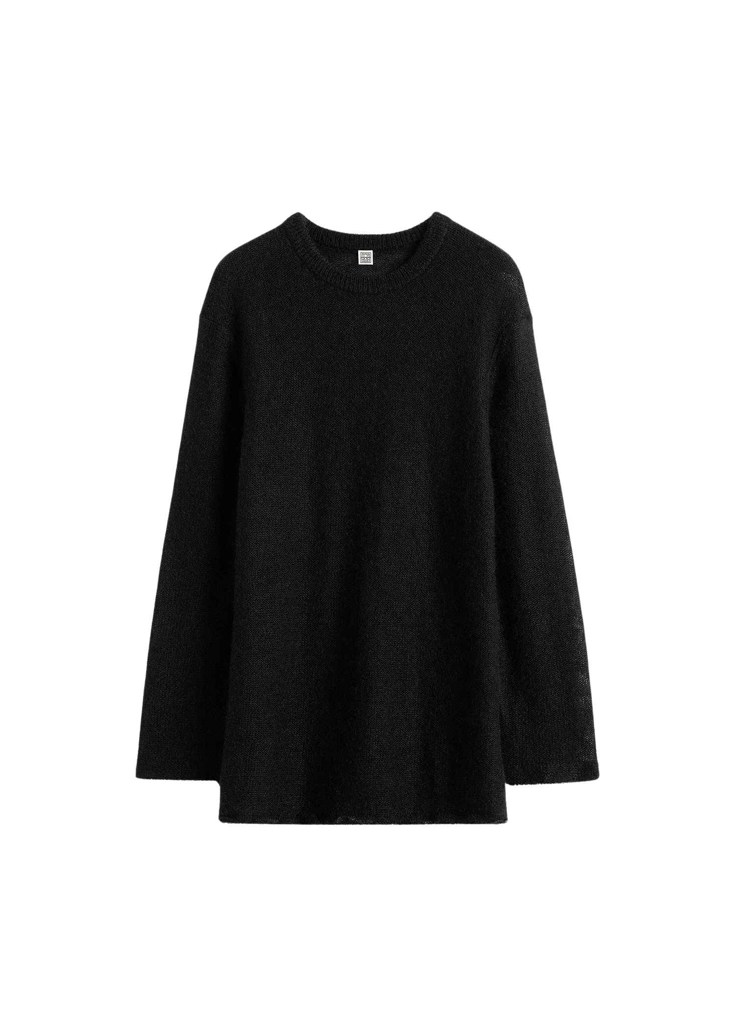 Toteme-Long-open-weave-knit-in-Black48497_nobg Totême Long open weave knit in Black - Knitwear - Scandinavian Minimalist Luxury at Luxury Shoes