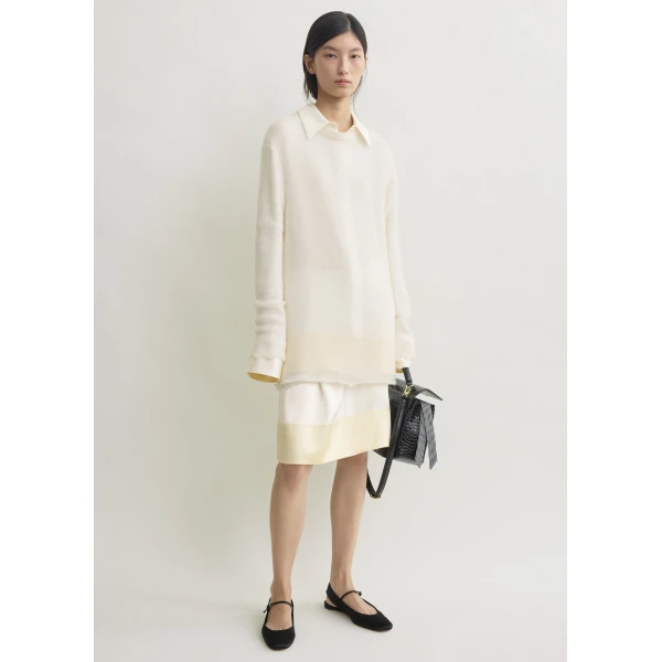Totême Long open weave knit in Off-white - Knitwear - Scandinavian Minimalist Luxury at Luxury Shoes 