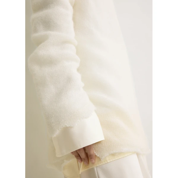 Totême Long open weave knit in Off-white - Knitwear - Scandinavian Minimalist Luxury at Luxury Shoes 