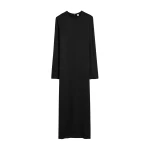 Totême Long satin dress in Black - Dresses - Scandinavian Minimalist Luxury at Luxury Shoes 