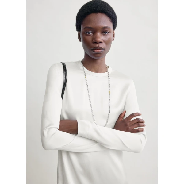 Totême Long satin dress in White - Dresses - Scandinavian Minimalist Luxury at Luxury Shoes 