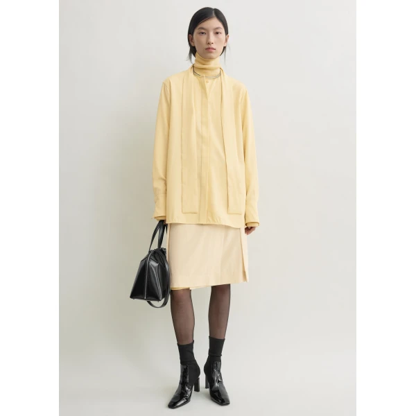 Totême Long scarf blouse in Champagne - Tops - Scandinavian Minimalist Luxury at Luxury Shoes 