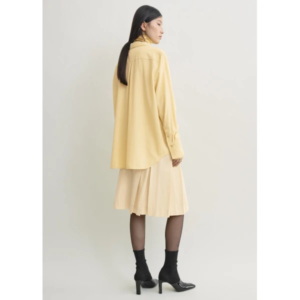 Totême Long scarf blouse in Champagne - Tops - Scandinavian Minimalist Luxury at Luxury Shoes 