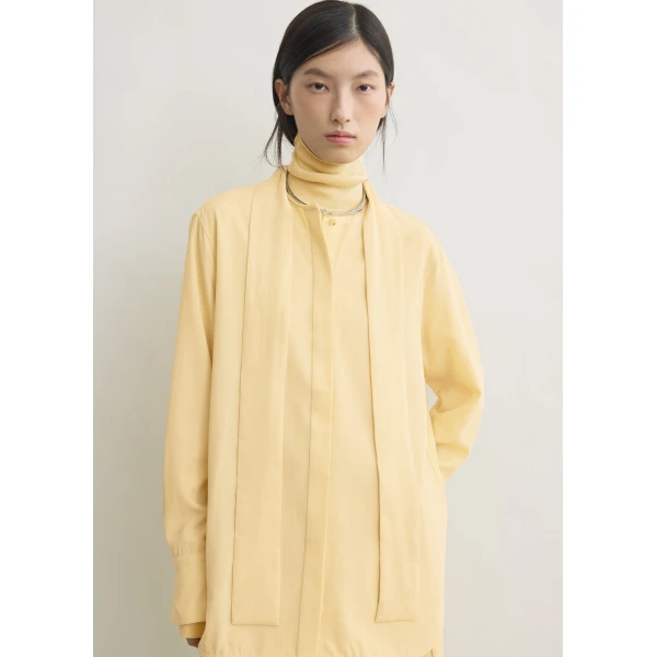 Totême Long scarf blouse in Champagne - Tops - Scandinavian Minimalist Luxury at Luxury Shoes 