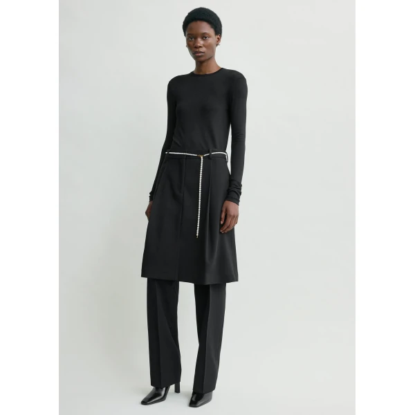 Totême Long-sleeve jersey top in Black - Tops - Scandinavian Minimalist Luxury at Luxury Shoes 