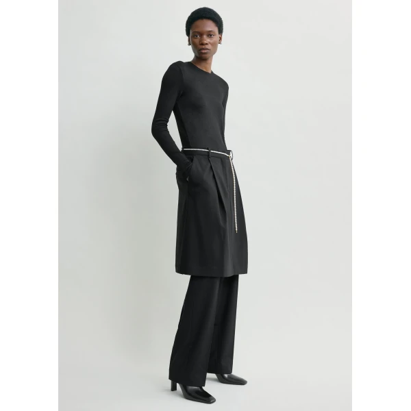 Totême Long-sleeve jersey top in Black - Tops - Scandinavian Minimalist Luxury at Luxury Shoes 