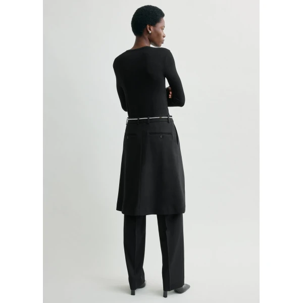 Totême Long-sleeve jersey top in Black - Tops - Scandinavian Minimalist Luxury at Luxury Shoes 