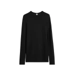 Totême Long-sleeve jersey top in Black - Tops - Scandinavian Minimalist Luxury at Luxury Shoes 