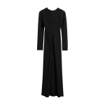 Totême Long-sleeve slouch waist dress in Black - Dresses - Scandinavian Minimalist Luxury at Luxury Shoes 
