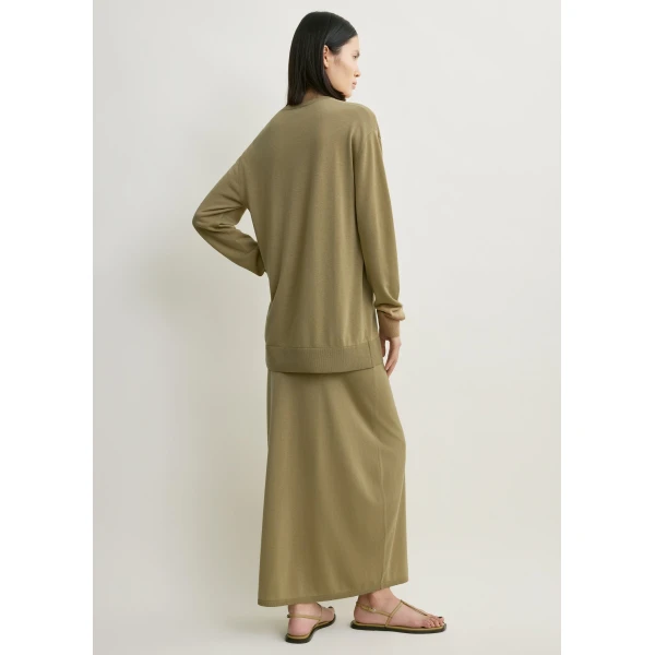 Totême Long-sleeve tee knit in Desert - Knitwear - Scandinavian Minimalist Luxury at Luxury Shoes 