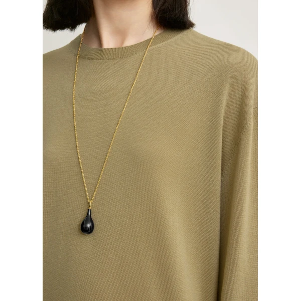 Totême Long-sleeve tee knit in Desert - Knitwear - Scandinavian Minimalist Luxury at Luxury Shoes 