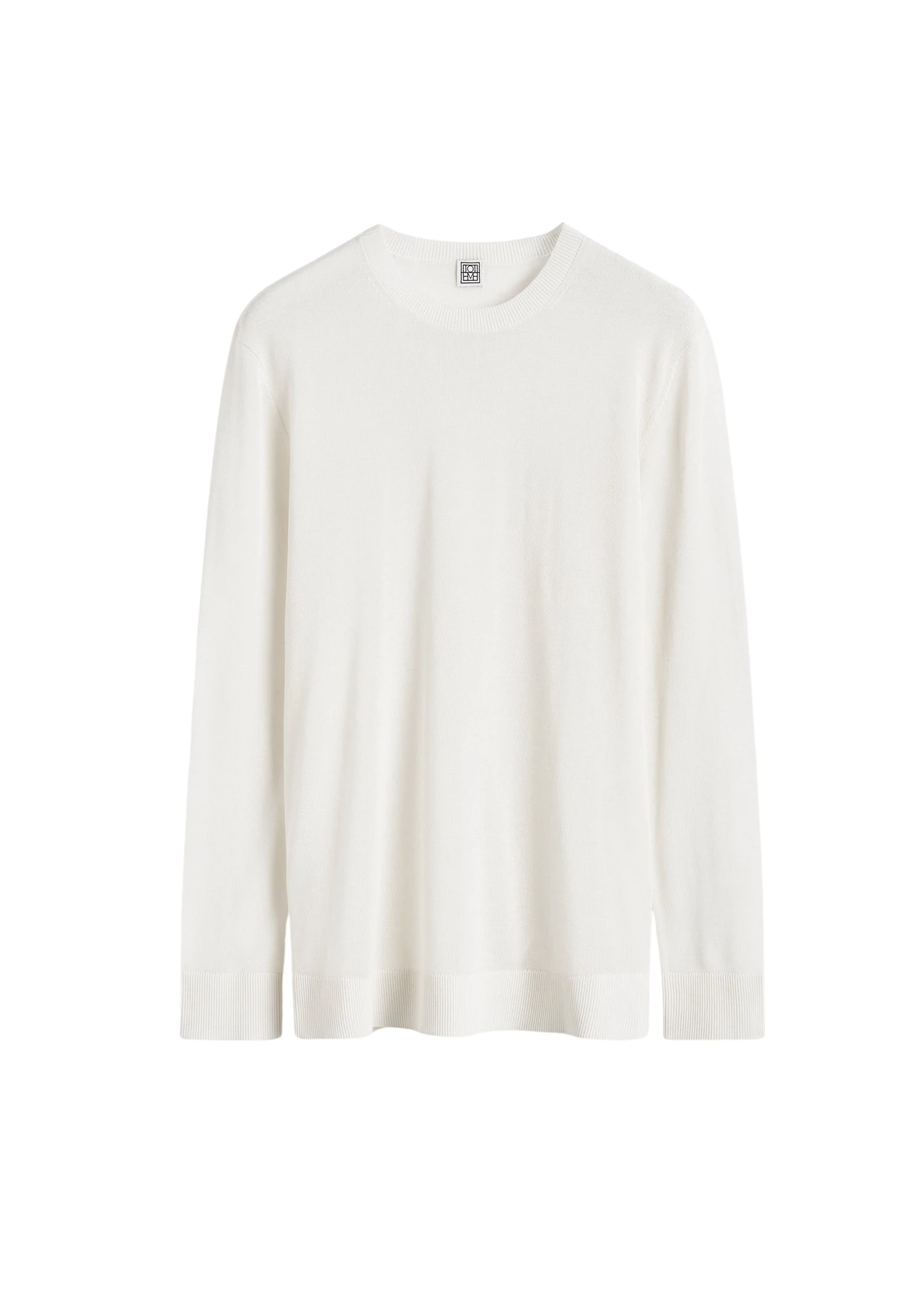 Toteme-Long-sleeve-tee-knit-in-White33704_nobg Totême Long-sleeve tee knit in White - Knitwear - Scandinavian Minimalist Luxury at Luxury Shoes