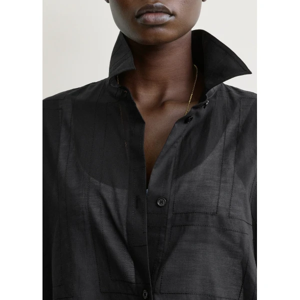Totême Long summer shirt in Black - Dresses - Scandinavian Minimalist Luxury at Luxury Shoes 