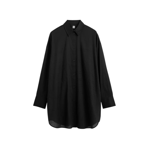 Totême Long summer shirt in Black - Dresses - Scandinavian Minimalist Luxury at Luxury Shoes 