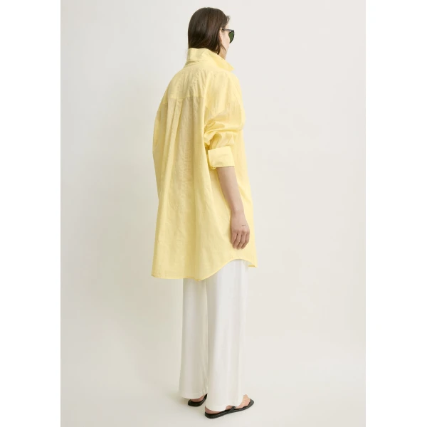 Totême Long summer shirt in Buttercup - Dresses - Scandinavian Minimalist Luxury at Luxury Shoes 