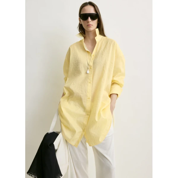Totême Long summer shirt in Buttercup - Dresses - Scandinavian Minimalist Luxury at Luxury Shoes 