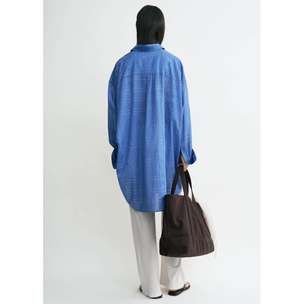 Totême Long summer shirt in Cobalt - Dresses - Scandinavian Minimalist Luxury at Luxury Shoes 