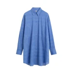 Totême Long summer shirt in Cobalt - Dresses - Scandinavian Minimalist Luxury at Luxury Shoes 