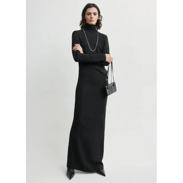 Totême Long twist dress in Black - Dresses - Scandinavian Minimalist Luxury at Luxury Shoes 