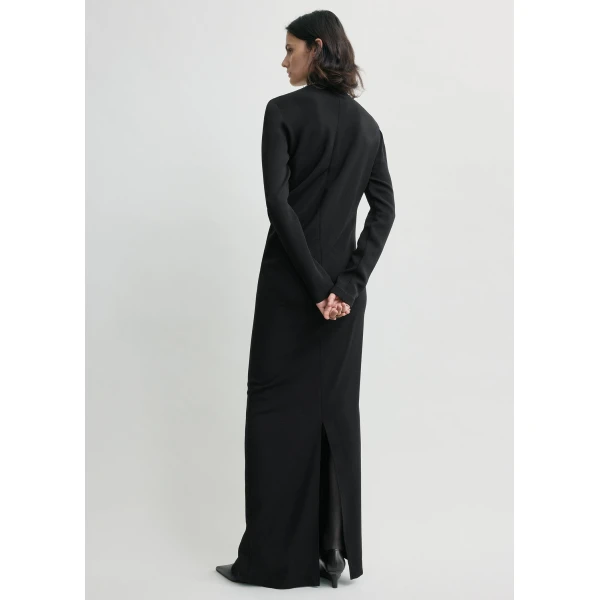 Totême Long twist dress in Black - Dresses - Scandinavian Minimalist Luxury at Luxury Shoes 