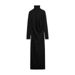 Totême Long twist dress in Black - Dresses - Scandinavian Minimalist Luxury at Luxury Shoes 
