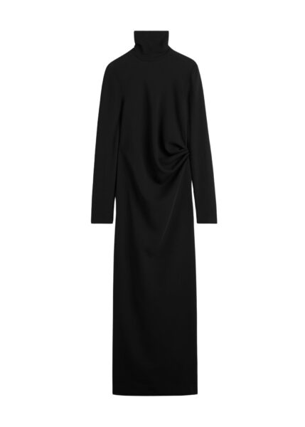 Totême Long twist dress in Black - Dresses - Scandinavian Minimalist Luxury at Luxury Shoes 