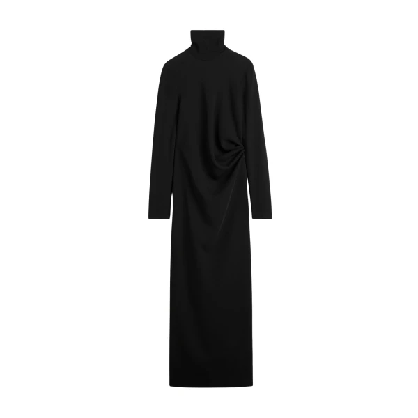 Totême Long twist dress in Black - Dresses - Scandinavian Minimalist Luxury at Luxury Shoes 