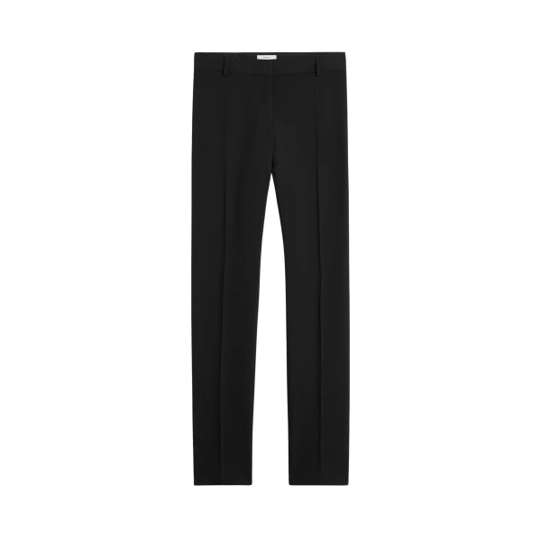 Totême Low-waist slim evening trousers in Black - Pants - Scandinavian Minimalist Luxury at Luxury Shoes 