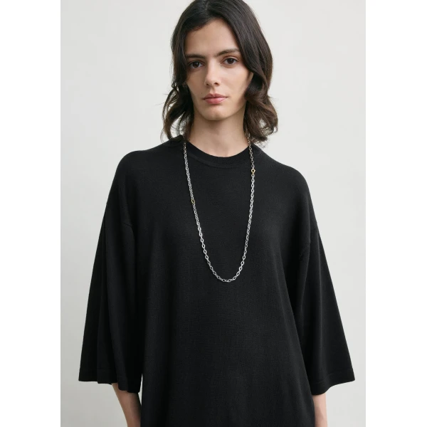 Totême Merino knit tee dress in Black - Dresses - Scandinavian Minimalist Luxury at Luxury Shoes 