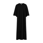 Totême Merino knit tee dress in Black - Dresses - Scandinavian Minimalist Luxury at Luxury Shoes 