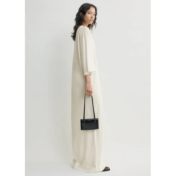 Totême Merino knit tee dress in Ecru - Dresses - Scandinavian Minimalist Luxury at Luxury Shoes 