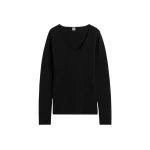 Totême Merino knit top in Black - Knitwear - Scandinavian Minimalist Luxury at Luxury Shoes 
