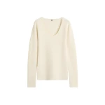 Totême Merino knit top in Ecru - Knitwear - Scandinavian Minimalist Luxury at Luxury Shoes 
