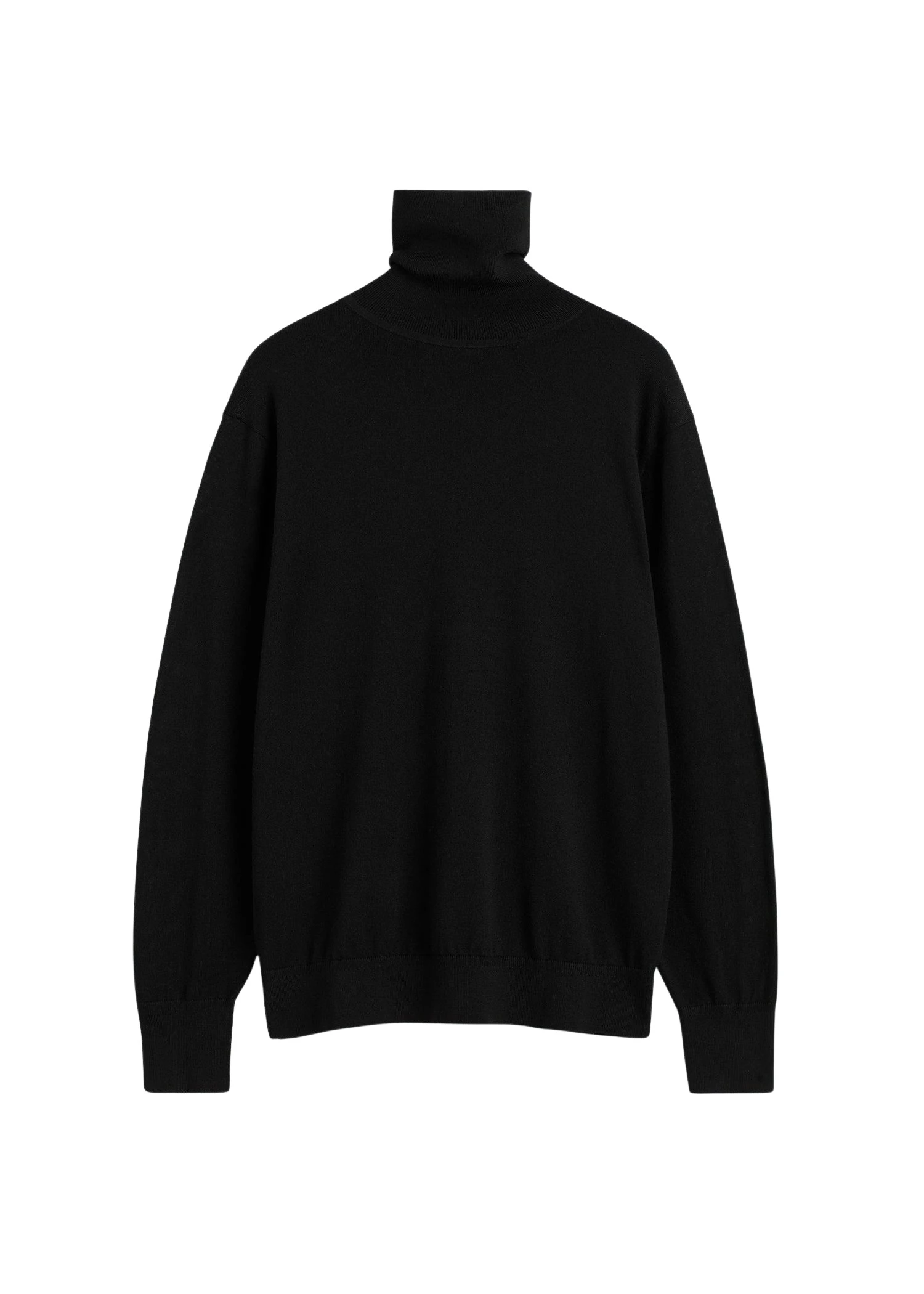 Toteme-Merino-turtleneck-in-Black80632_nobg Totême Merino turtleneck in Black - Knitwear - Scandinavian Minimalist Luxury at Luxury Shoes