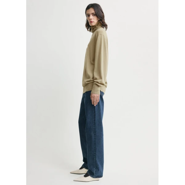 Totême Merino turtleneck in Desert - Knitwear - Scandinavian Minimalist Luxury at Luxury Shoes 