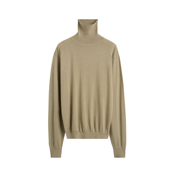 Totême Merino turtleneck in Desert - Knitwear - Scandinavian Minimalist Luxury at Luxury Shoes 